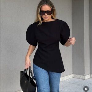 Zara Puff Sleeve Top ZW Collection MEDIUM